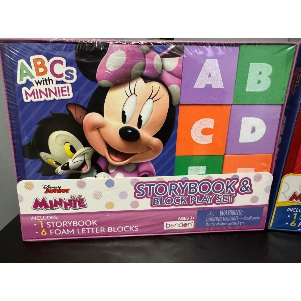 123's With Mickey Mouse & ABC's with Minnie Mouse Blocks and Book Set - Picture 3 of 5